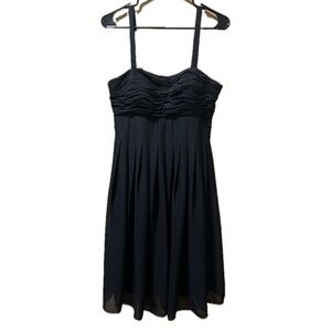 Chic Black Ruched Midi Dress